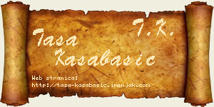 Tasa Kasabašić vizit kartica